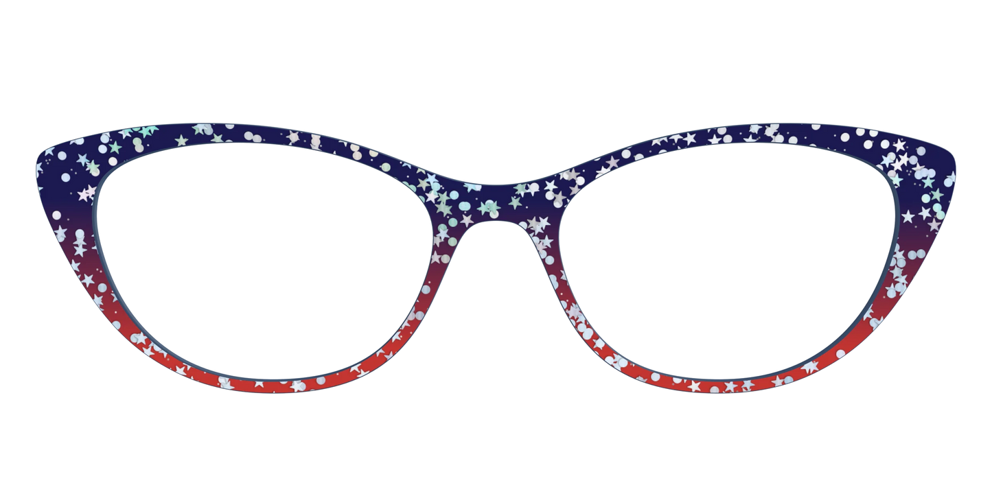 The Navy to Scarlet Gradient with Star Glitter