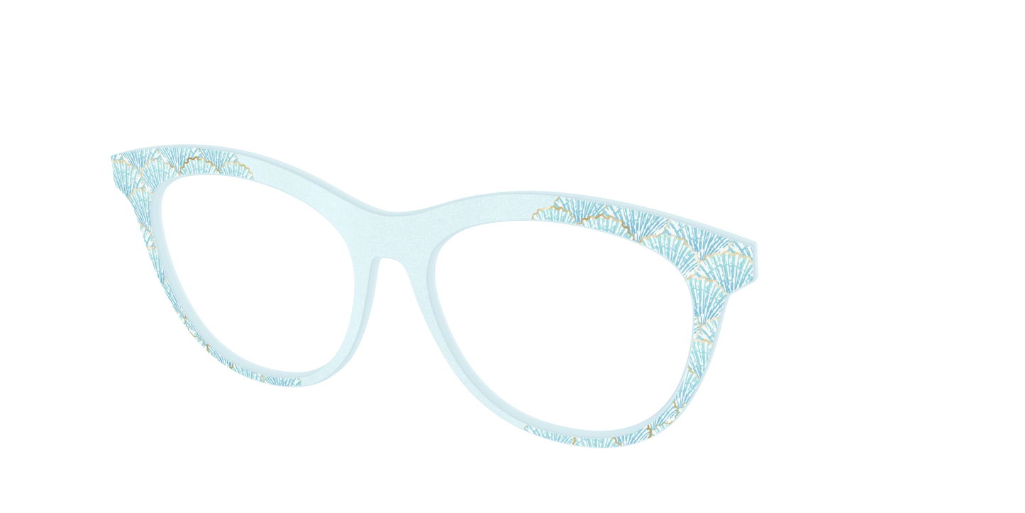 The Aquamarine Shells Shimmer with Gold Foil