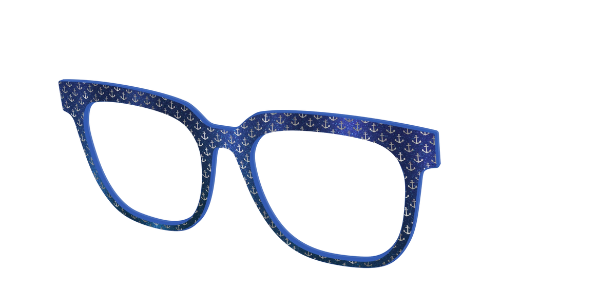 The Blue Shimmer with Silver Foil Anchors