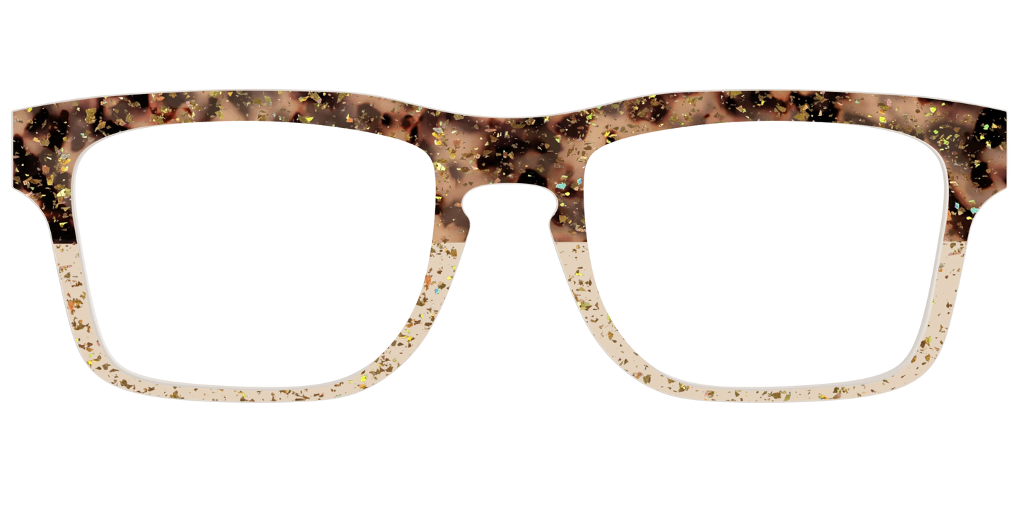 The Khaki Tortoise Crystal Split with Gold Flakes