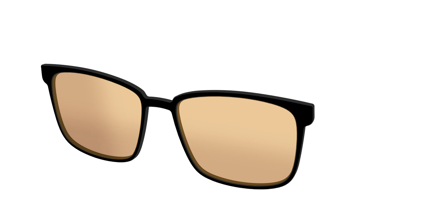 The Black With Umber Brown Lens