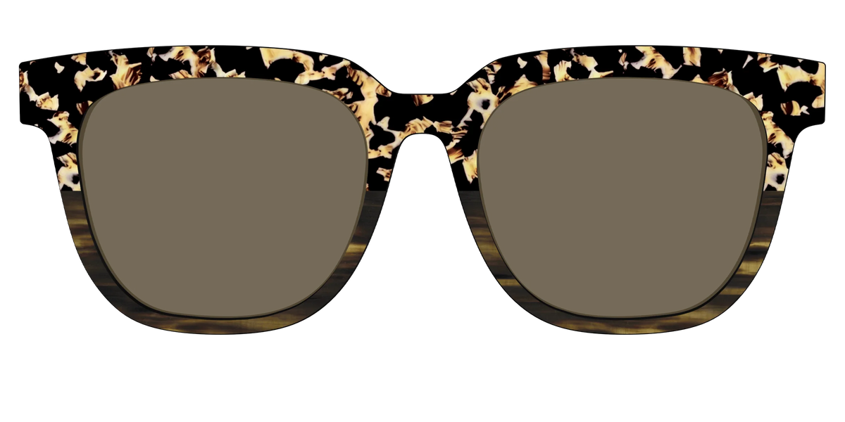 The Polarized Caramel Tortoise Horn Split Sun Top
