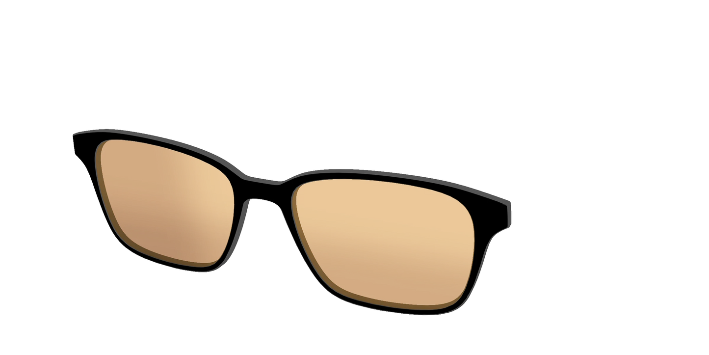 The Black With Umber Brown Lens