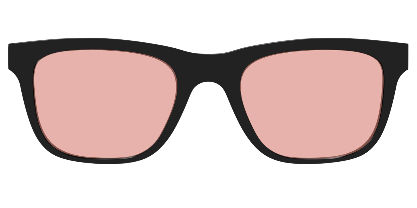 The Black With Coral Pink Lens
