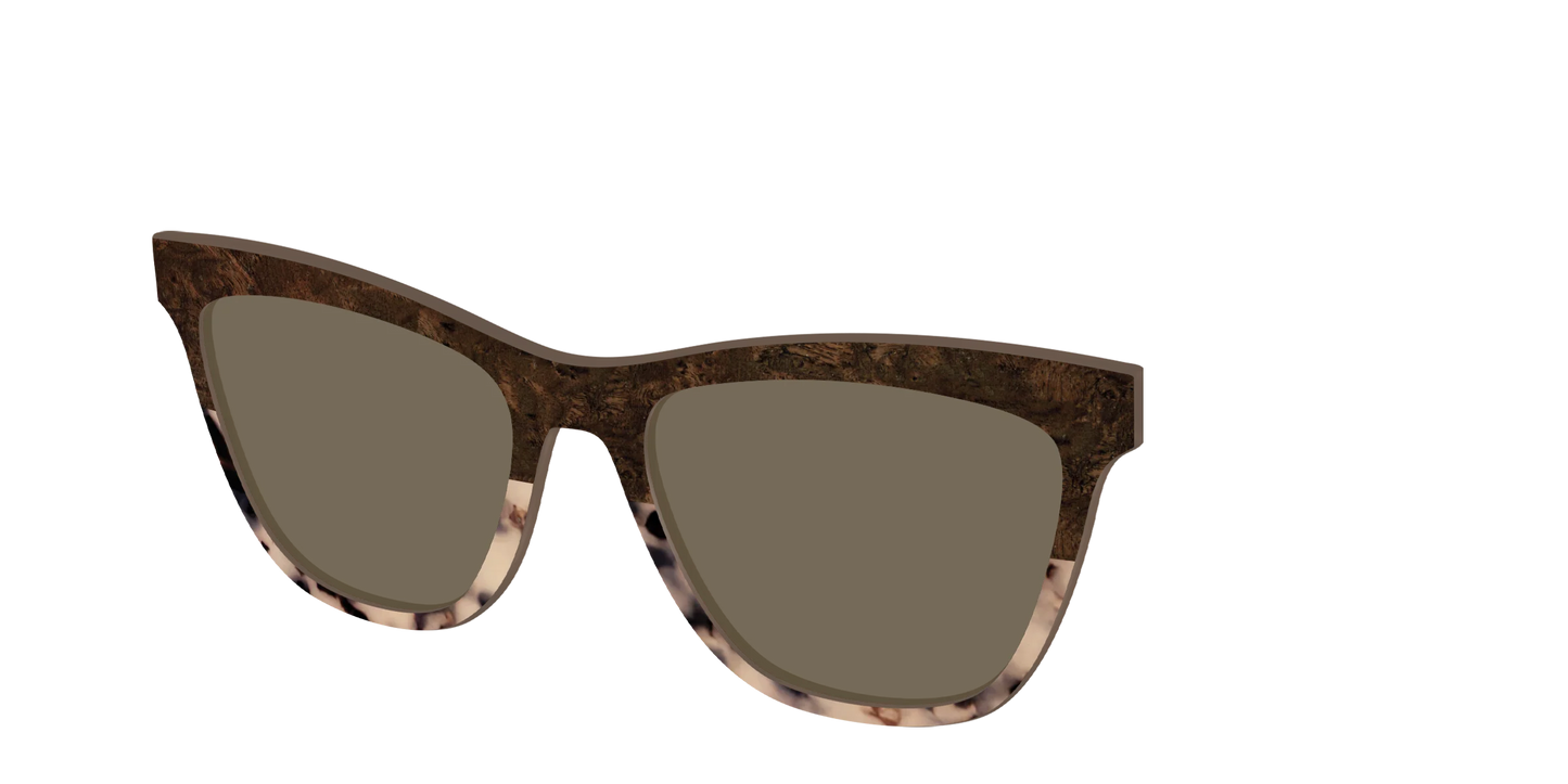 The Polarized Dark Oak Tortoise Split Sun Top