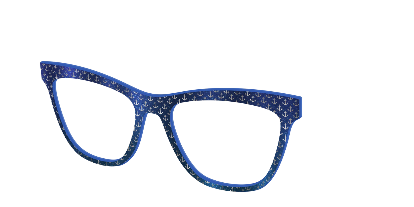 The Blue Shimmer with Silver Foil Anchors