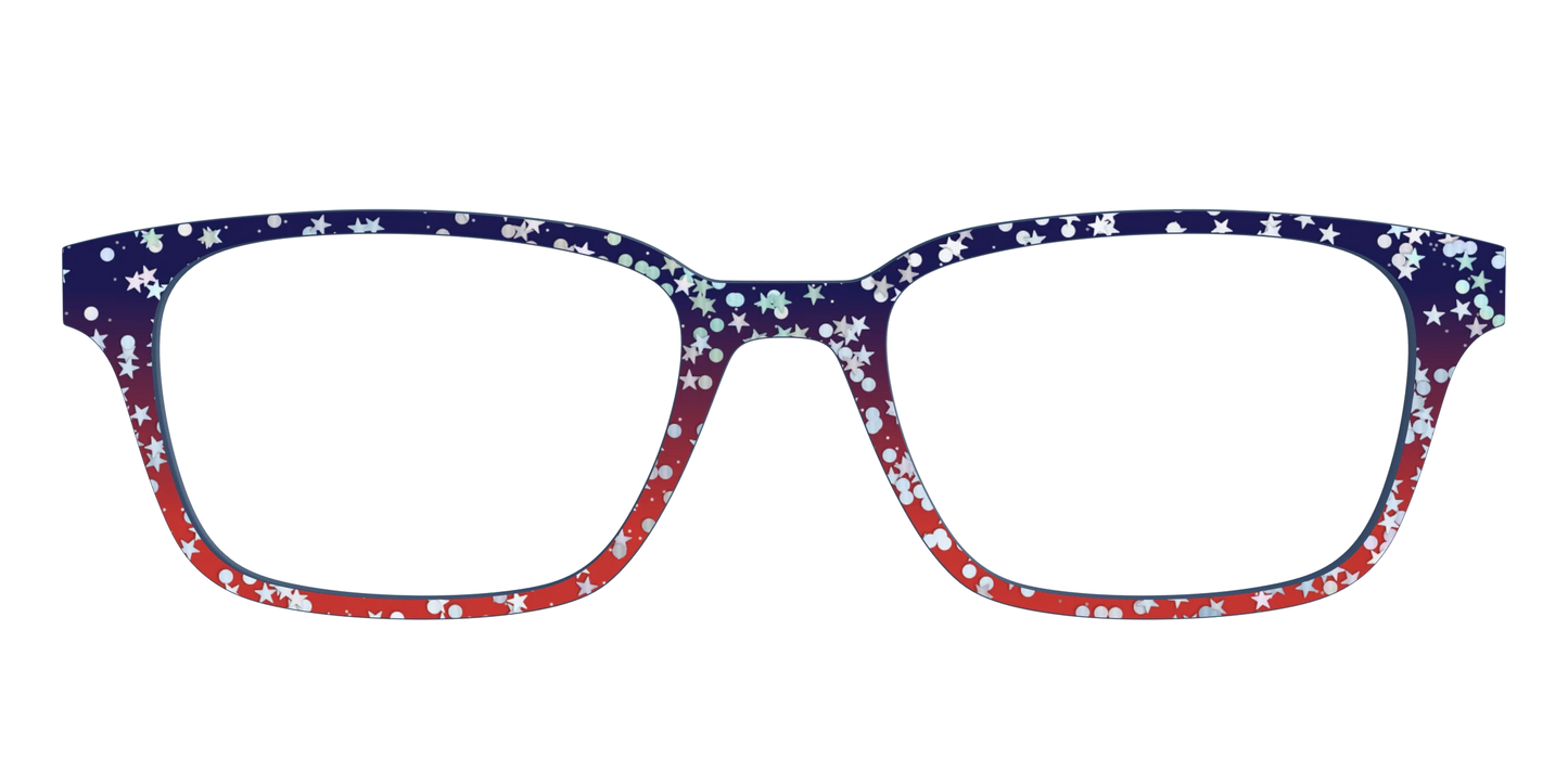 The Navy to Scarlet Gradient with Star Glitter