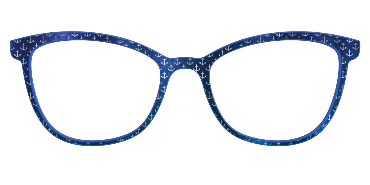 The Blue Shimmer with Silver Foil Anchors