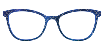 The Blue Shimmer with Silver Foil Anchors